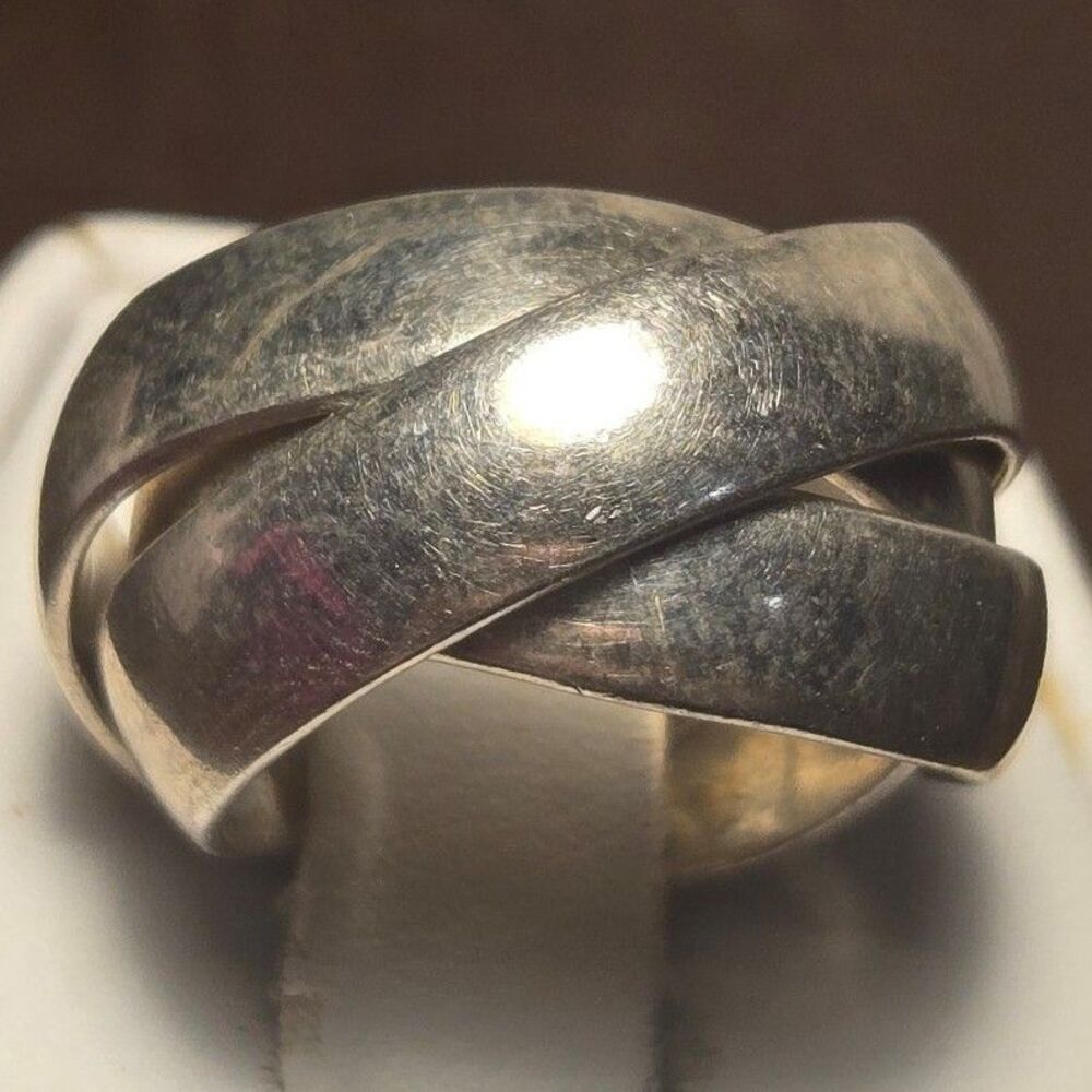 Kinetic three ring fidget Vintage Sterling Silver Ring Sz 5